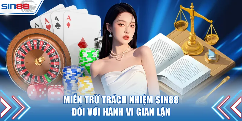 Miễn trừ trách nhiệm SIN88 với hành vi gian lận của người chơi